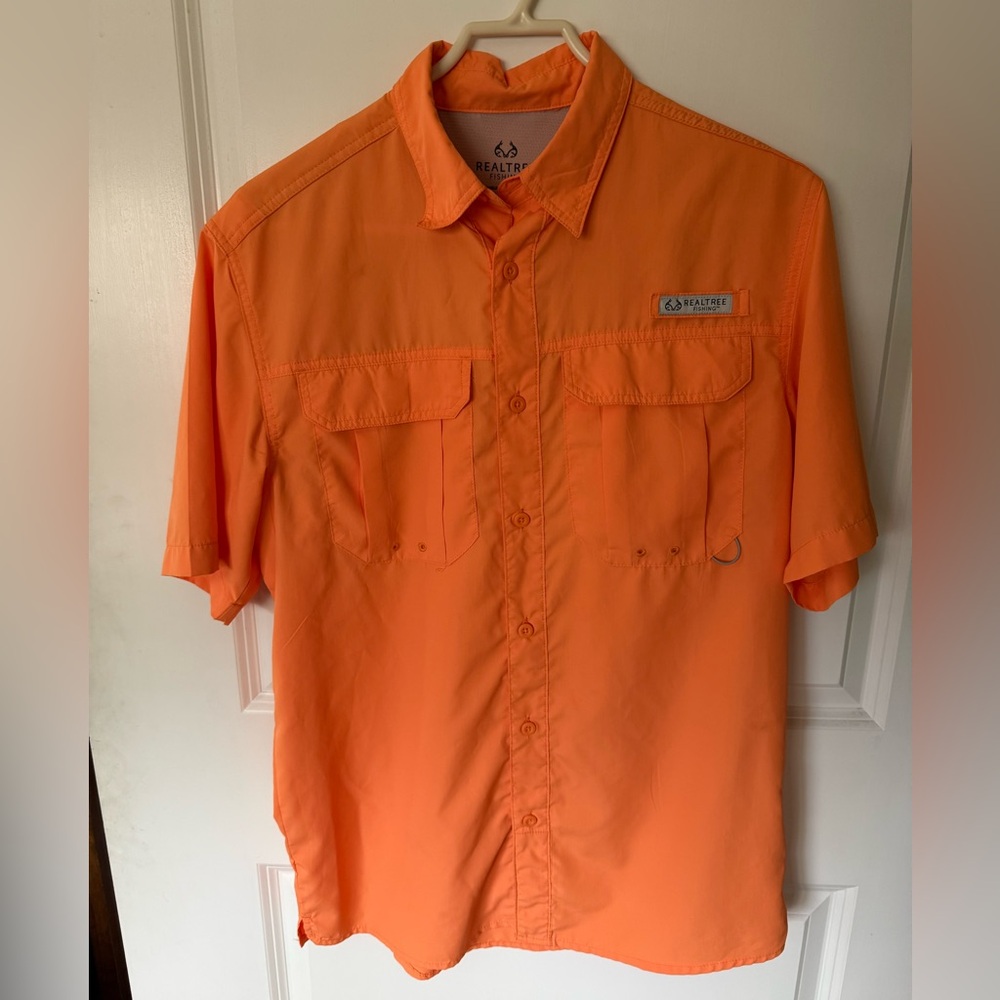 Realtree Coral Vented Back Short Sleeve Fishing Guide UV Protection